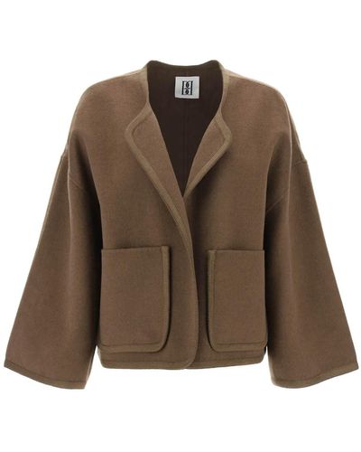 By Malene Birger Giacca Jacquie In Lana Double Face - Brown