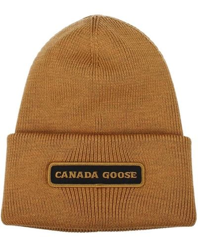 Canada Goose Hats Emblem Wool Antique - Brown