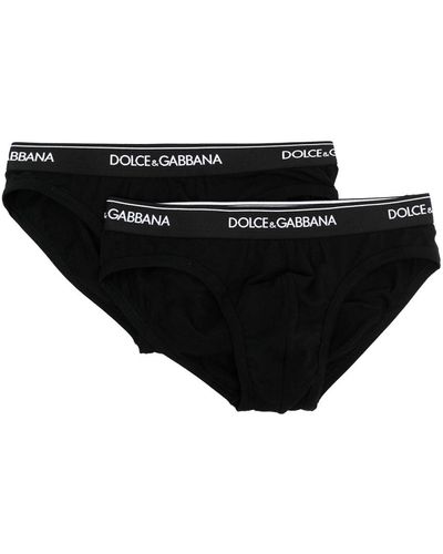 Dolce & Gabbana Briefs With Logo Band - Black