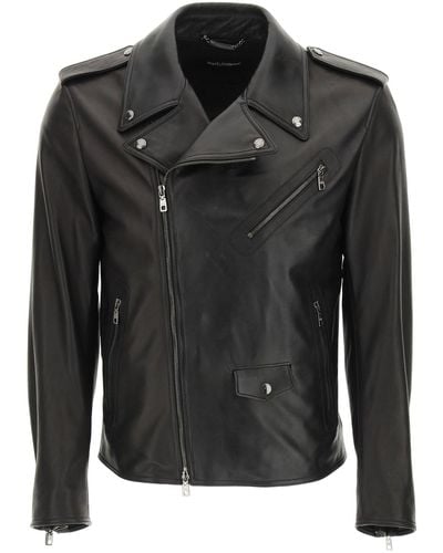 Dolce & Gabbana Leather Jacket - Black