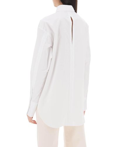 Closed Camicia Oversize In Gabardina Di Cotone - White