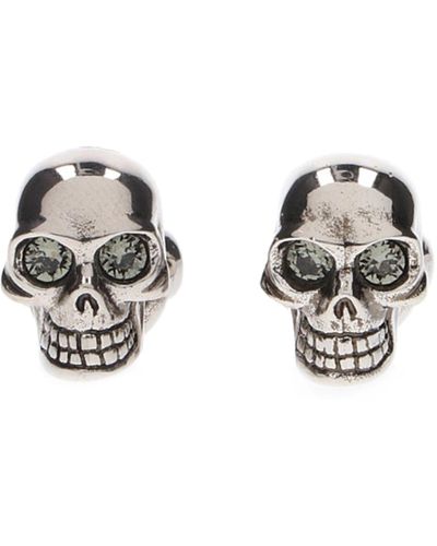 Alexander McQueen Twin Skulls Gioielli Silver - Metallizzato