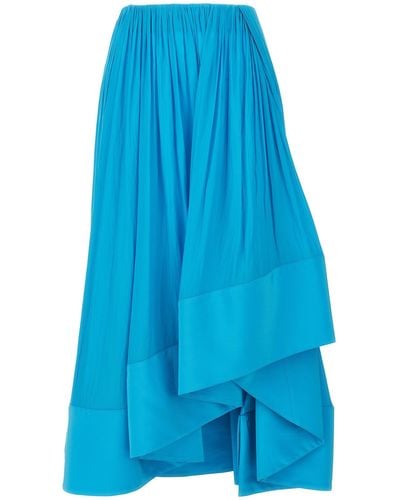 Lanvin Asymmetrical Midi Skirt Gonne Celeste - Blu