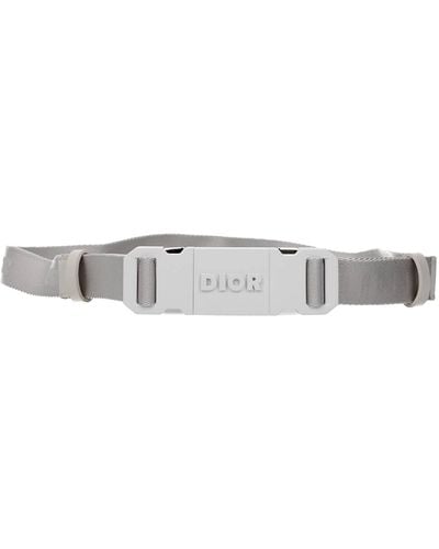 Dior Thin Belts Fabric Grey - White