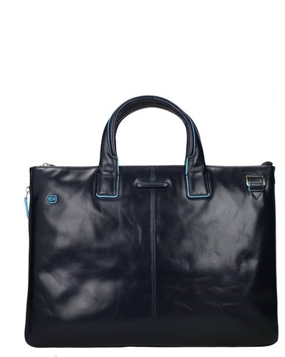 Piquadro Work Bags Leather Midnight - Blue