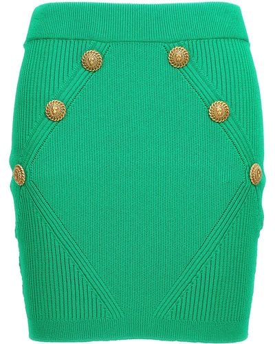 Balmain Knitted Skirt Gonne Verde