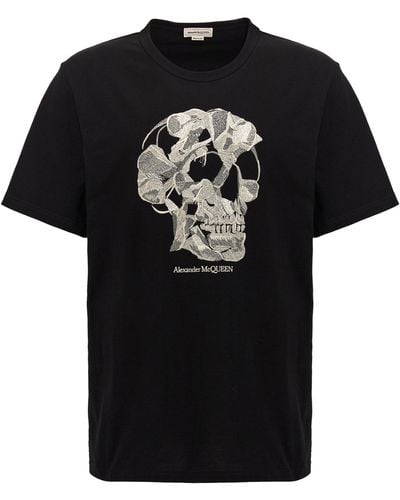 Alexander McQueen Embroidery T-shirt - Black