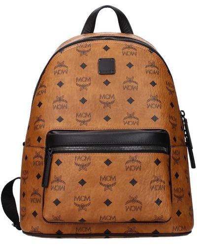 Stark leather backpack MCM Camel in Leather - 31365843