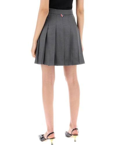 Thom Browne Wool Pleated Mini Skirt - Black