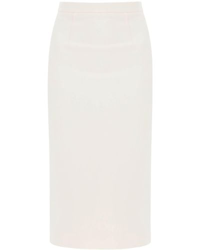 Roland Mouret Midi Cady Skirt In - White
