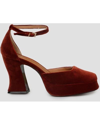 Roberto Festa Nicla Velvet Court Shoes - Red