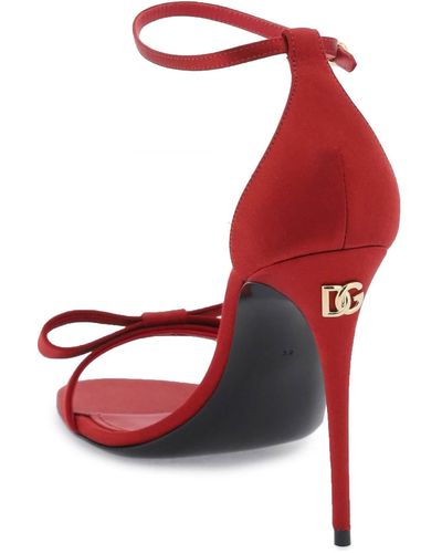 Dolce & Gabbana Sandali Keira in raso - Rosso