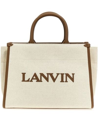 Lanvin Logo Canvas Shopping Bag Tote Bag - Metallic