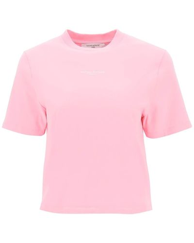 Maison Kitsuné Boxy T Shirt With Logo Detail - Pink