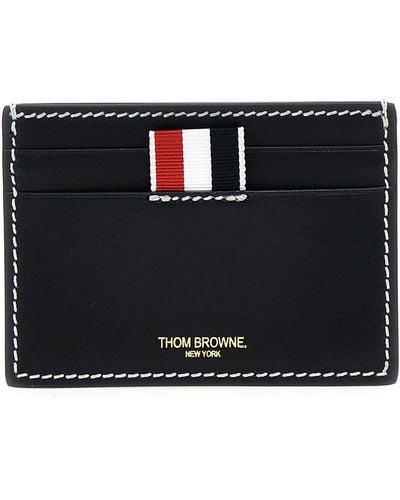 Thom Browne Logo Cardholder Wallets, Card Holders - Black