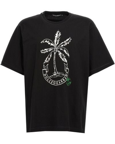Dolce & Gabbana Coin Print Cotton T-shirt - Black