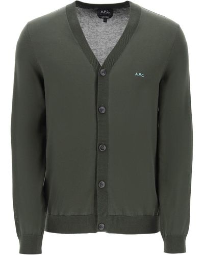 A.P.C. Cotton Curtis Cardigan For - Green