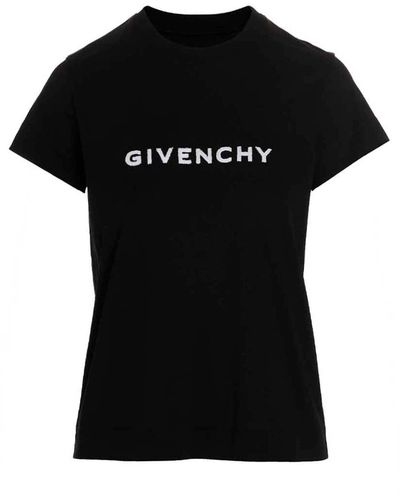 Givenchy Velvet Logo T Shirt Bianco/Nero