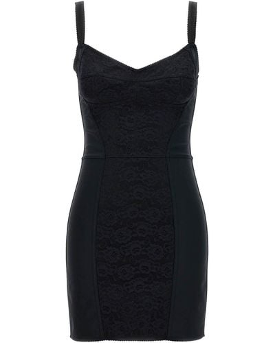 Dolce & Gabbana Satin Guepierre Dress - Black