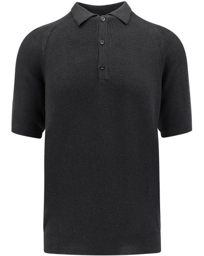 Laneus Cotton Polo Shirt - Black