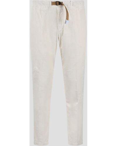 White Sand Ribbed Velvet Pants - White