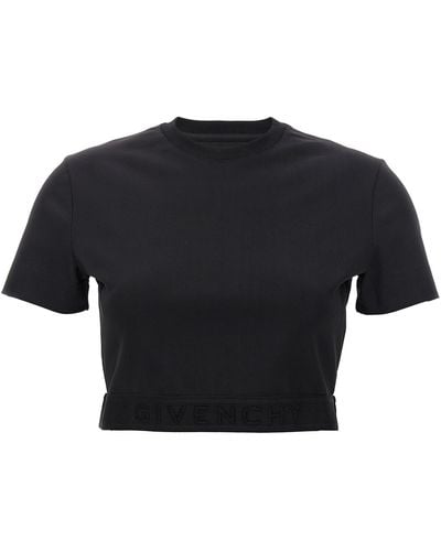 Givenchy Cropped T Shirt Nero - Blu