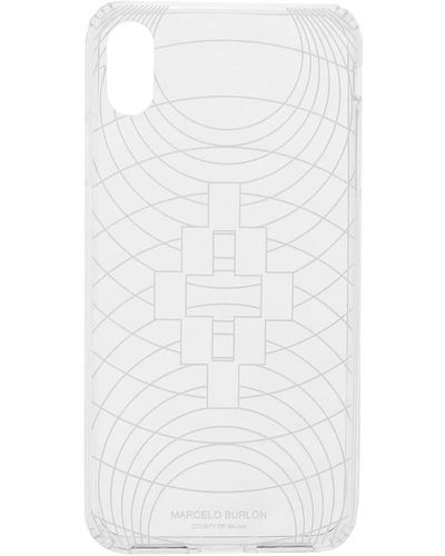 Marcelo Burlon Iphone Cover Iphone Xs Max Polycarbonate Transparent - White