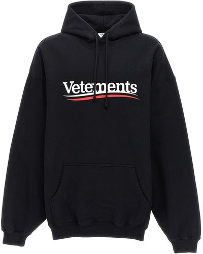 Vetements Campaign Logo Felpe Nero - Blu