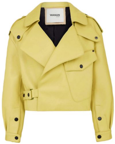 Wanan Touch Ilaria Jacket In Yellow Lambskin Leather