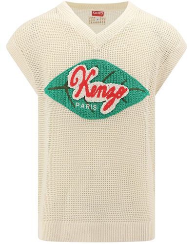 KENZO Cotton Vest With Frontal Logo - Multicolour