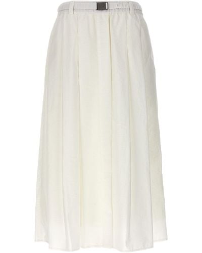 Brunello Cucinelli Cotton Blend Midi Skirt Skirts - White