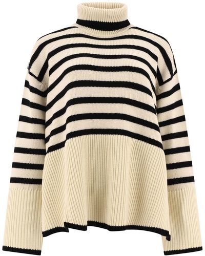 Totême "Signature Stripe" Turtleneck Sweater - Black