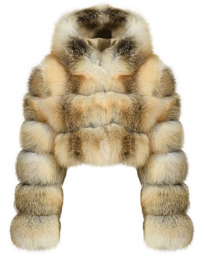 Wanan Touch Leon Two-tone Fox Fur Jacket - Natural