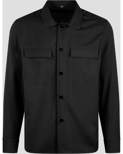 Low Brand Tropical wool shirt jacket - Nero