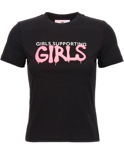 Chiara Ferragni Girls Supporting Girls T Shirt Nero