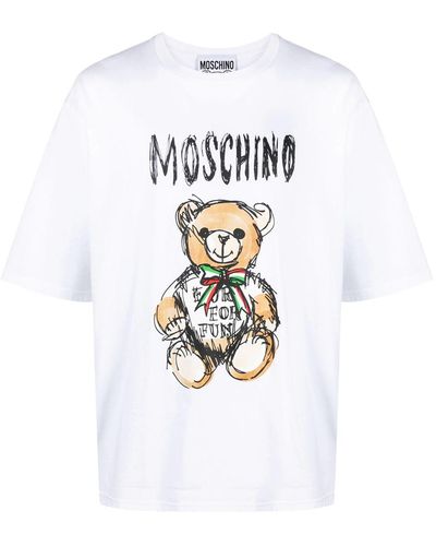 Moschino T-Shirt With Teddy Bear Print - White