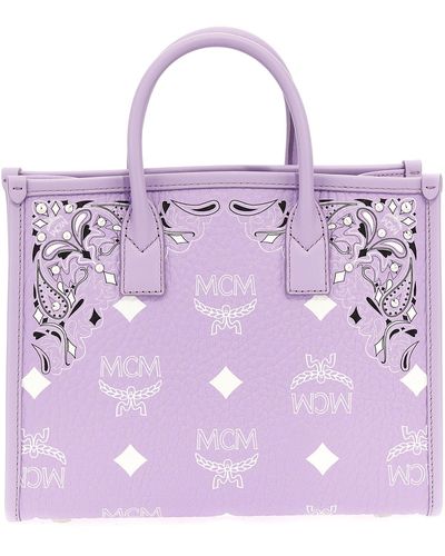 Mcm - Women's München Tote Bag - Purple - Canvas