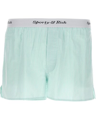 Sporty & Rich Boxer Shorts Bermuda, Short Celeste - Blu