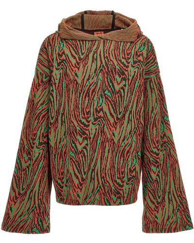 VITELLI Flow Jacquard Sweater, Cardigans - Brown