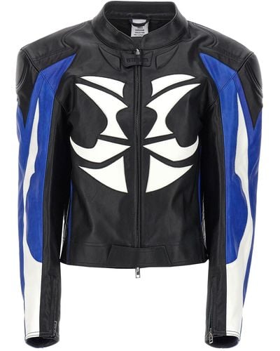 Vetements Leather Racing Giacche Multicolor - Blu