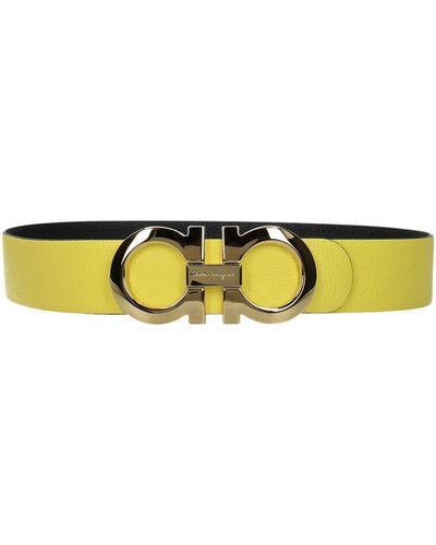 Ferragamo Regular Belts Leather Yellow Black