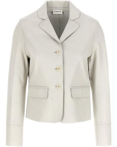 P.A.R.O.S.H. Leather Blazer Blazer And Suits - White