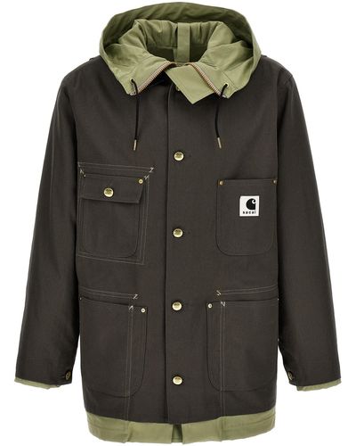 Sacai X Carhartt Wip Reversible Jacket Casual Jackets, Parka - Black