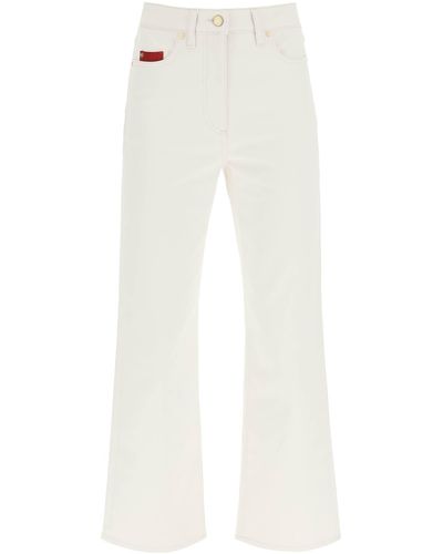 Agnona Jeans In Cotone E Cashmere - Bianco