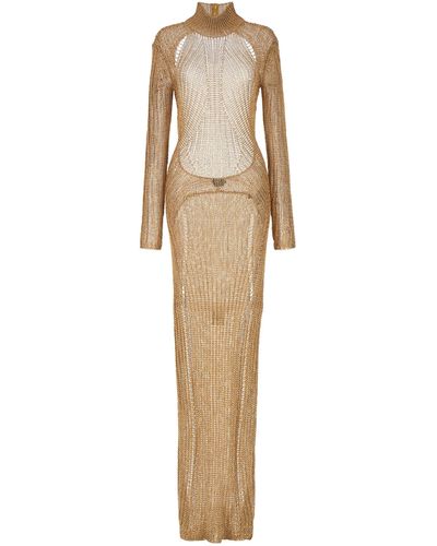 Tom Ford Maxi Cut Out Long Dress Abiti Oro - Neutro