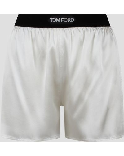 Tom Ford Stretch Silk Satin Boxer Shorts - Gray