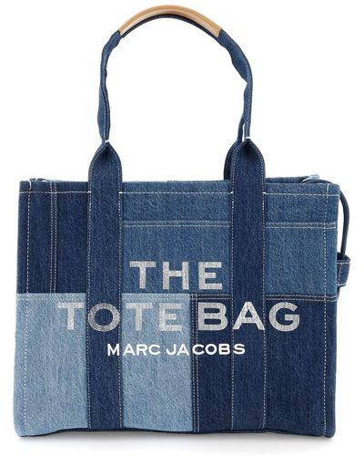 Marc Jacobs Borsa The Denim Large Tote Bag - Blu