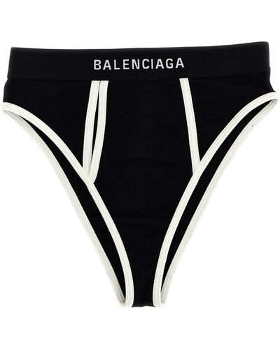 Balenciaga Logo Elastic Briefs Intimo Bianco/Nero