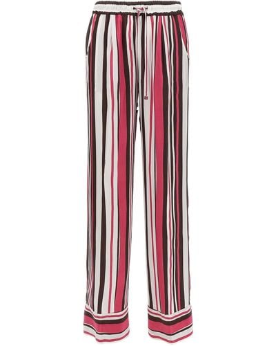 Kiton Striped Pantaloni Multicolor - Rosso