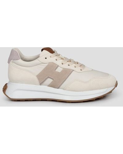 Hogan H641 Laced H Patch Sneakers - Natural
